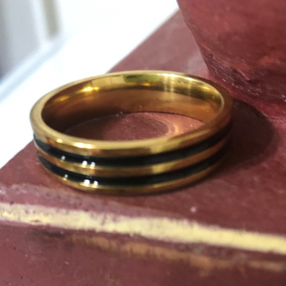 3/25 Stainless Steel Band Ring wedding black - Picture 2 of 16